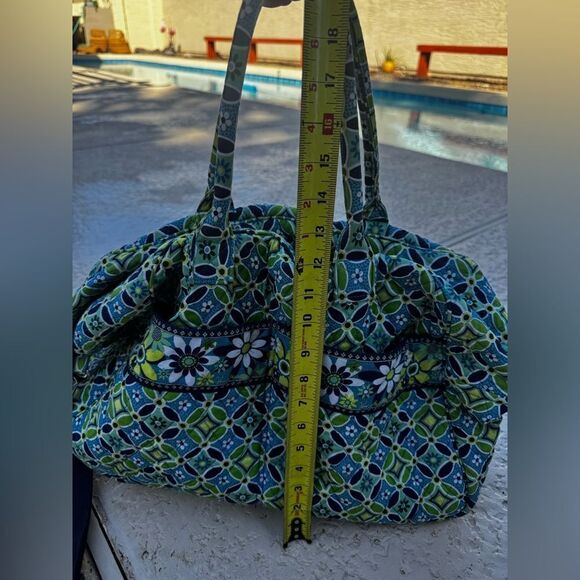 Vera Bradley Weekender Bag Floral Patterned Blue & Green with adjustable… - Picture 11 of 12